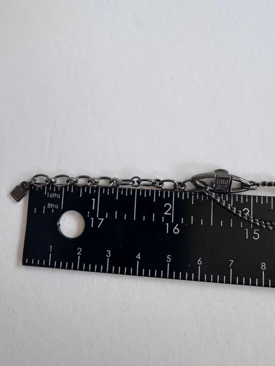 Givenchy Black Mesh Necklace Red Bead Fringe Gothic Bib Statement Signed - Picture 10 of 10